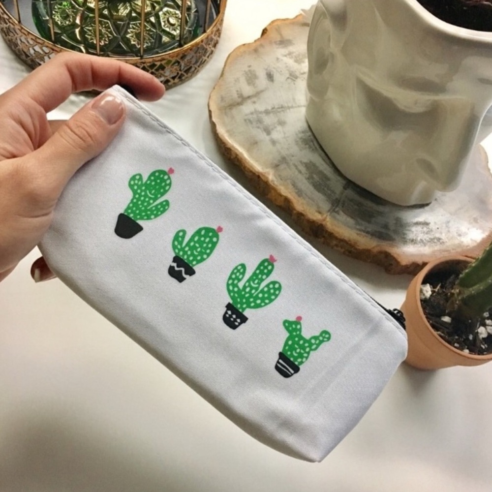Cactus Print Make-up or Pencil Case
